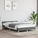 Casa si Gradina - Mobilier - Paturi si accesorii - Paturi - Cadru de pat cu tablie, gri inchis, 120x190 cm, material textil - Infinity.ro