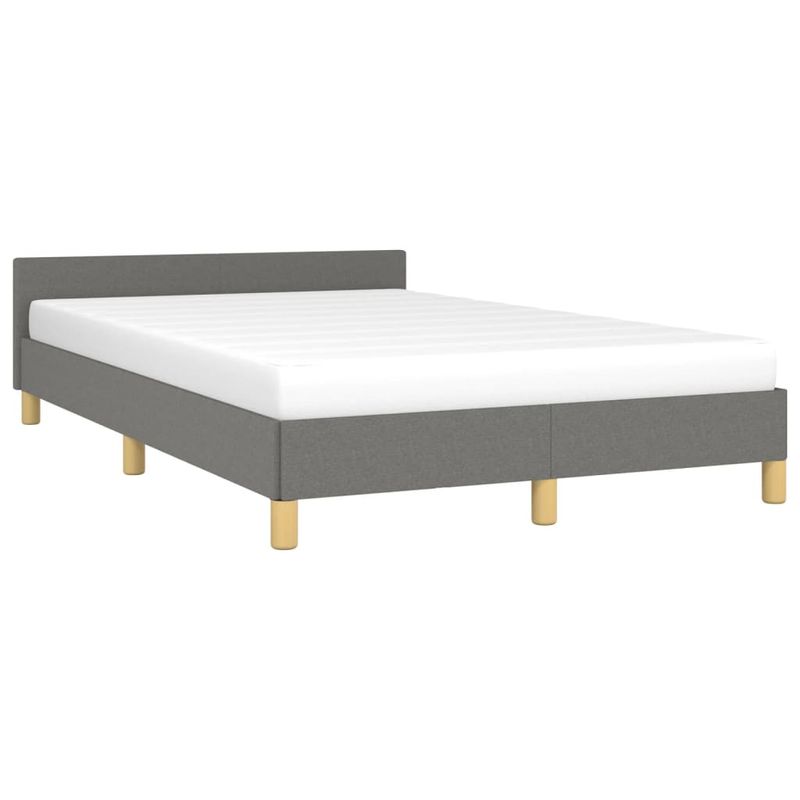 Casa si Gradina - Mobilier - Paturi si accesorii - Paturi - Cadru de pat cu tablie, gri inchis, 120x190 cm, material textil - Infinity.ro