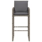 Casa si Gradina - Gradina si terasa - Mobilier exterior - Scaune si sezlonguri gradina - Scaune de bar pentru gradina, cu perne, 2 buc., gri, poliratan - Infinity.ro