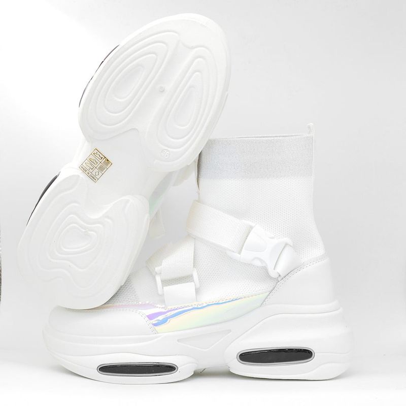 Fashion, accesorii si bijuterii - Femei - Incaltaminte femei - Sneakers si tenisi femei - Sneakers Dama MBrands cu talpa flexibila si masiva, alb - 36 - Infinity.ro