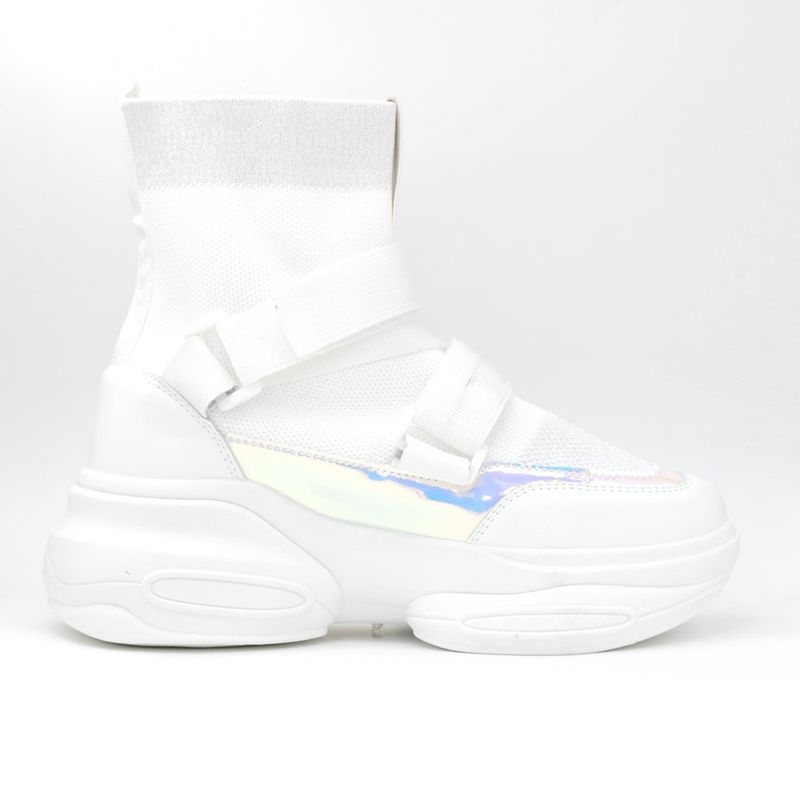 Fashion, accesorii si bijuterii - Femei - Incaltaminte femei - Sneakers si tenisi femei - Sneakers Dama MBrands cu talpa flexibila si masiva, alb - 36 - Infinity.ro