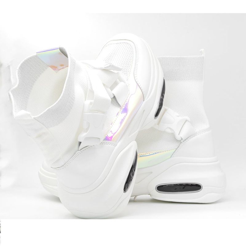 Fashion, accesorii si bijuterii - Femei - Incaltaminte femei - Sneakers si tenisi femei - Sneakers Dama MBrands cu talpa flexibila si masiva, alb - 36 - Infinity.ro