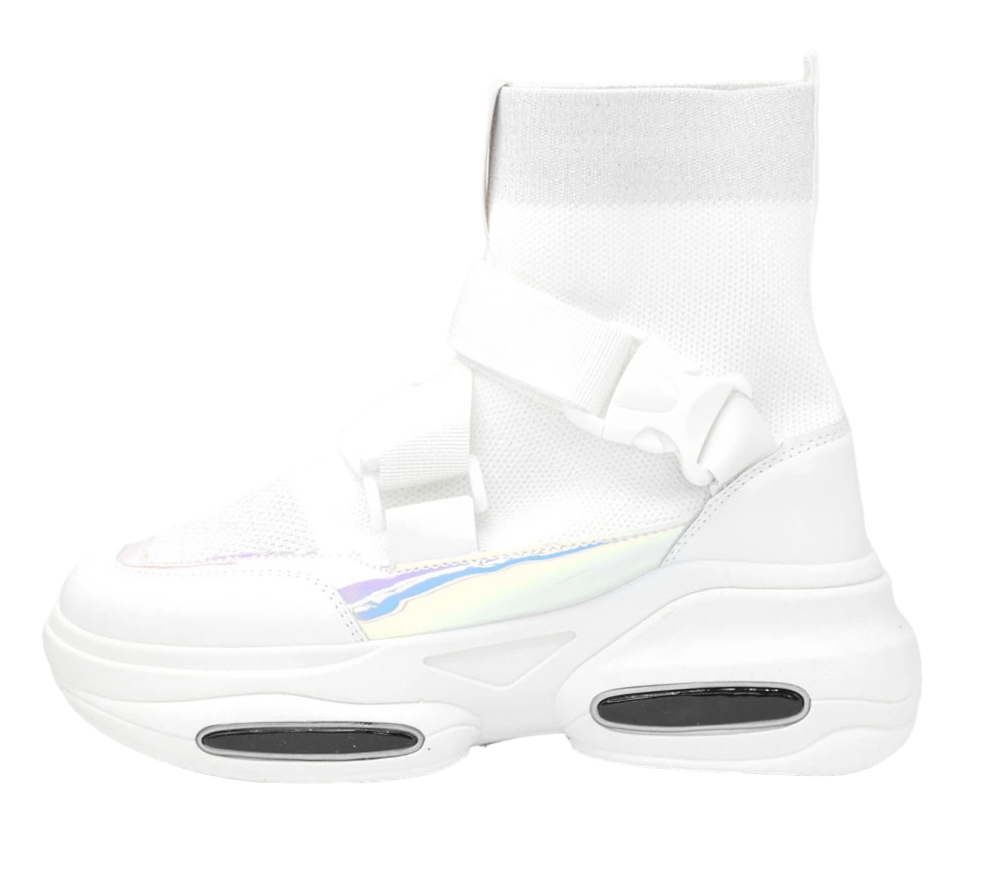 Sneakers Dama MBrands cu talpa flexibila si masiva, alb