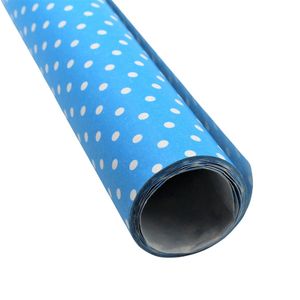 Hartie ambalat cadouri Graphic bleu bulinute albe