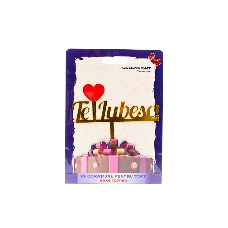 Casa si Gradina - Decoratiuni - Decoratiuni petrecere - Accesorii pentru petrecere - Cake Topper tort Te Iubesc ! - Infinity.ro