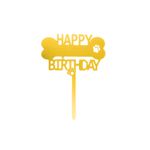 Casa si Gradina - Decoratiuni - Decoratiuni petrecere - Accesorii pentru petrecere - Cake Topper tort Happy Birthday os auriu - Infinity.ro