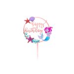 Casa si Gradina - Decoratiuni - Decoratiuni petrecere - Accesorii pentru petrecere - Cake Topper tort Happy Birthday sirena Ariel - Infinity.ro