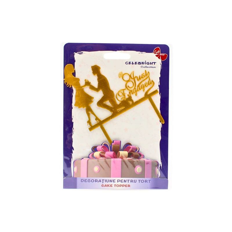 Casa si Gradina - Decoratiuni - Decoratiuni petrecere - Accesorii pentru petrecere - Cake Topper tort cerere in casatorie - Infinity.ro