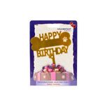 Casa si Gradina - Decoratiuni - Decoratiuni petrecere - Accesorii pentru petrecere - Cake Topper tort Happy Birthday os auriu - Infinity.ro