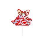 Casa si Gradina - Decoratiuni - Decoratiuni petrecere - Accesorii pentru petrecere - Cake Topper tort La Multi Ani rosu-argintiu - Infinity.ro