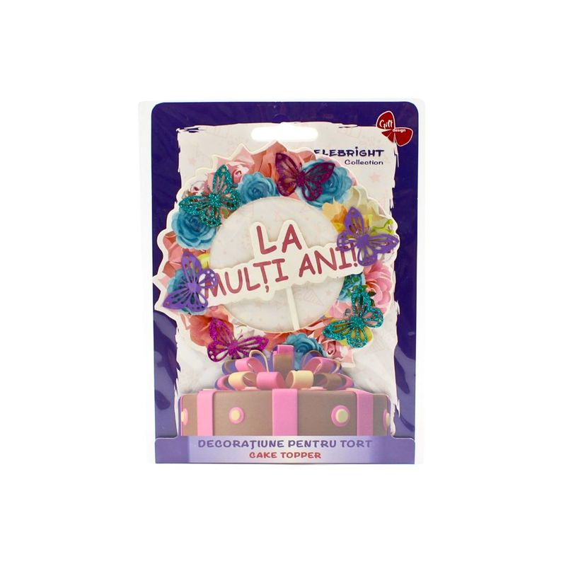 Casa si Gradina - Decoratiuni - Decoratiuni petrecere - Accesorii pentru petrecere - Cake Topper tort cerc fluturasi exotici - Infinity.ro