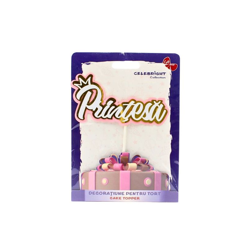 Casa si Gradina - Decoratiuni - Decoratiuni petrecere - Accesorii pentru petrecere - Cake Topper tort model cuvantul Printesa - Infinity.ro