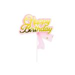 Casa si Gradina - Decoratiuni - Decoratiuni petrecere - Accesorii pentru petrecere - Cake Topper tort model Happy Birthday fundita roz - Infinity.ro