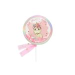 Casa si Gradina - Decoratiuni - Decoratiuni petrecere - Accesorii pentru petrecere - Cake Topper tort La Multi Ani cerc-unicorn roz - Infinity.ro