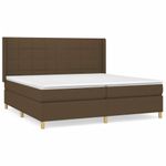 Casa si Gradina - Mobilier - Paturi si accesorii - Paturi - Pat box spring cu saltea, maro inchis, 200x200 cm, textil - Infinity.ro