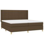 Casa si Gradina - Mobilier - Paturi si accesorii - Paturi - Pat box spring cu saltea, maro inchis, 200x200 cm, textil - Infinity.ro