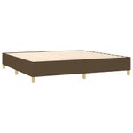 Casa si Gradina - Mobilier - Paturi si accesorii - Paturi - Pat box spring cu saltea, maro inchis, 200x200 cm, textil - Infinity.ro