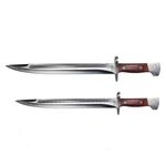 Casa si Gradina - Bucatarie si vesela - Vesela si tacamuri - Cutite si seturi de cutite - Set doua cutite pentru camping si vanatoare AK, IdeallStore®, Maro, Otel inoxidabil - Infinity.ro