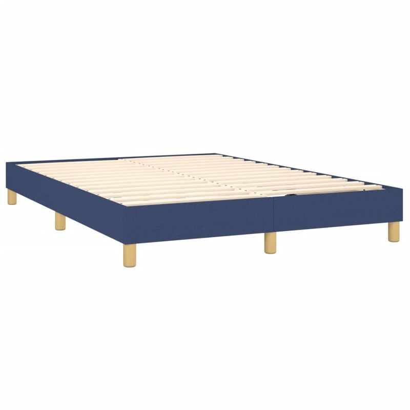 Casa si Gradina - Mobilier - Paturi si accesorii - Paturi - Pat cu arcuri, saltea si LED, albastru, 140x200 cm, textil - Infinity.ro
