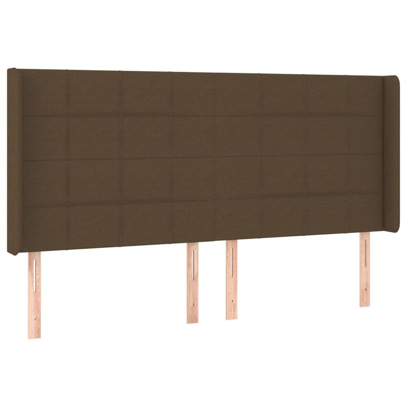 Casa si Gradina - Mobilier - Paturi si accesorii - Paturi - Pat cu arcuri, saltea si LED, maro inchis, 200x200 cm, textil - Infinity.ro