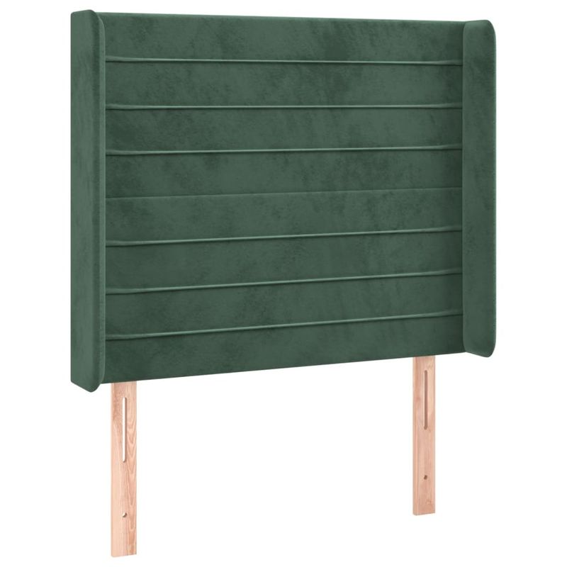 Casa si Gradina - Mobilier - Paturi si accesorii - Paturi - Pat cu arcuri, saltea si LED, verde, 90x200 cm, catifea - Infinity.ro