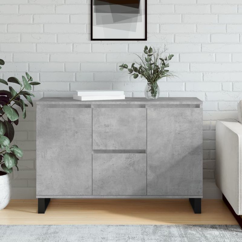 Casa si Gradina - Mobilier - Comode si corpuri - Comode - Servanta, gri beton, 104x35x70 cm, lemn prelucrat - Infinity.ro