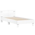 Casa si Gradina - Mobilier - Paturi si accesorii - Paturi - Cadru de pat cu tablie, alb, 100x200 cm, lemn prelucrat - Infinity.ro