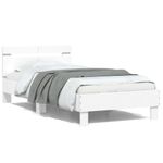 Casa si Gradina - Mobilier - Paturi si accesorii - Paturi - Cadru de pat cu tablie, alb, 100x200 cm, lemn prelucrat - Infinity.ro