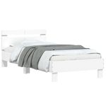 Casa si Gradina - Mobilier - Paturi si accesorii - Paturi - Cadru de pat cu tablie, alb, 100x200 cm, lemn prelucrat - Infinity.ro