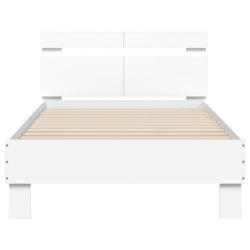 Casa si Gradina - Mobilier - Paturi si accesorii - Paturi - Cadru de pat cu tablie, alb, 100x200 cm, lemn prelucrat - Infinity.ro