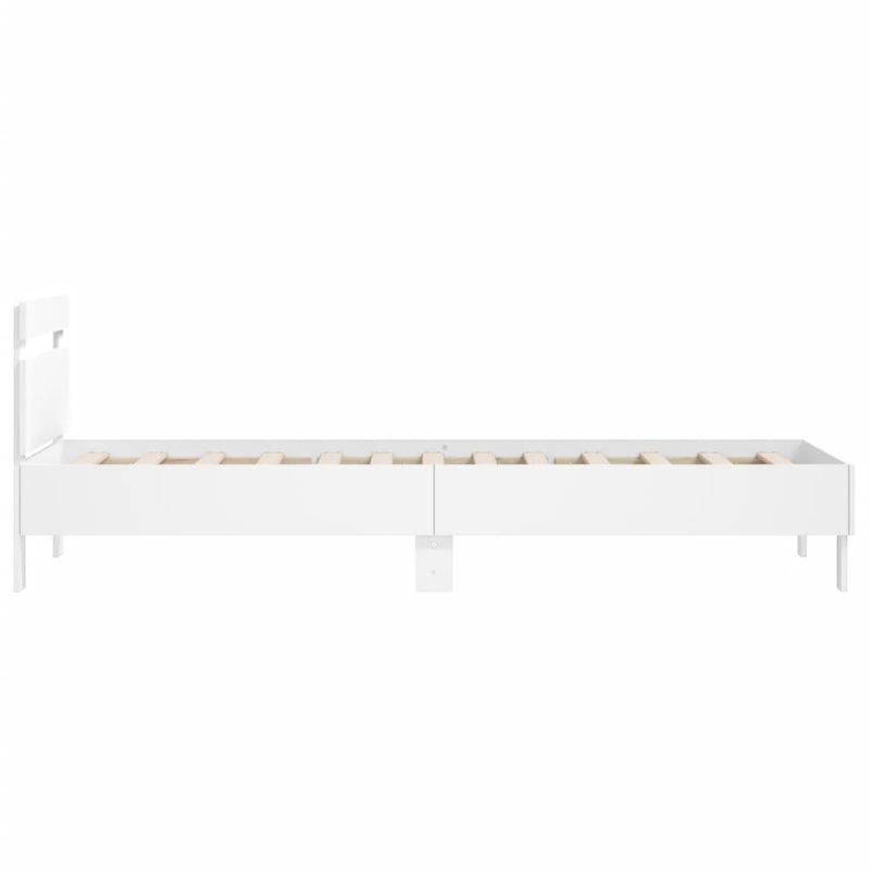 Casa si Gradina - Mobilier - Paturi si accesorii - Paturi - Cadru de pat cu tablie, alb, 100x200 cm, lemn prelucrat - Infinity.ro