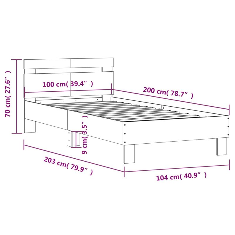 Casa si Gradina - Mobilier - Paturi si accesorii - Paturi - Cadru de pat cu tablie, alb, 100x200 cm, lemn prelucrat - Infinity.ro