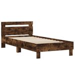 Casa si Gradina - Mobilier - Paturi si accesorii - Paturi - Cadru de pat cu tablie stejar fumuriu 100x200 cm lemn prelucrat - Infinity.ro