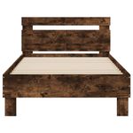 Casa si Gradina - Mobilier - Paturi si accesorii - Paturi - Cadru de pat cu tablie stejar fumuriu 100x200 cm lemn prelucrat - Infinity.ro