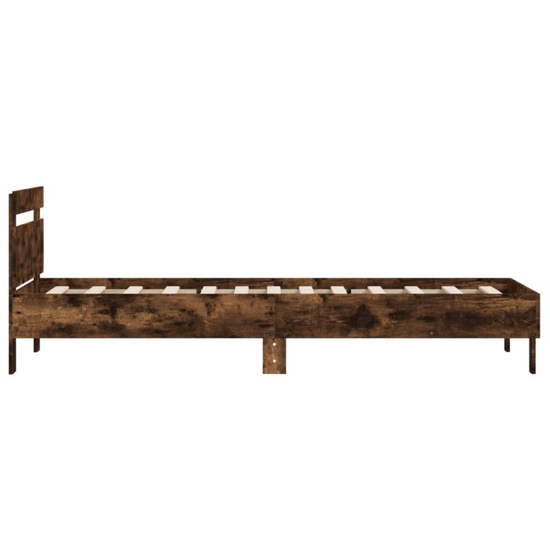 Casa si Gradina - Mobilier - Paturi si accesorii - Paturi - Cadru de pat cu tablie stejar fumuriu 100x200 cm lemn prelucrat - Infinity.ro