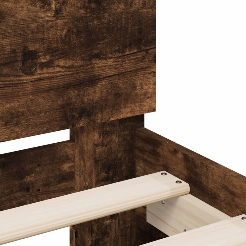 Casa si Gradina - Mobilier - Paturi si accesorii - Paturi - Cadru de pat cu tablie stejar fumuriu 100x200 cm lemn prelucrat - Infinity.ro