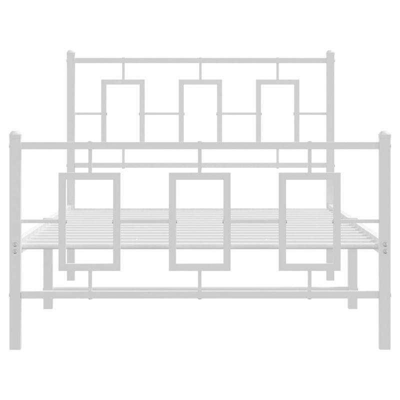 Casa si Gradina - Mobilier - Paturi si accesorii - Paturi - Cadru de pat metalic cu tablie de cap/picioare, alb, 100x200 cm - Infinity.ro
