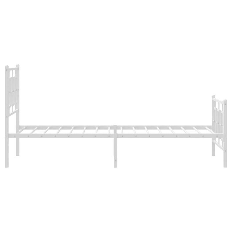 Casa si Gradina - Mobilier - Paturi si accesorii - Paturi - Cadru de pat metalic cu tablie de cap/picioare, alb, 100x200 cm - Infinity.ro