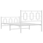 Casa si Gradina - Mobilier - Paturi si accesorii - Paturi - Cadru de pat metalic cu tablie de cap/picioare, alb, 100x200 cm - Infinity.ro