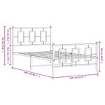 Casa si Gradina - Mobilier - Paturi si accesorii - Paturi - Cadru de pat metalic cu tablie de cap/picioare, alb, 100x200 cm - Infinity.ro