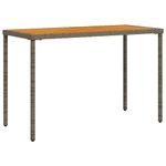 Casa si Gradina - Gradina si terasa - Mobilier exterior - Mese gradina - Masa de gradina, blat lemn acacia, gri, 115x54x74 cm, poliratan - Infinity.ro
