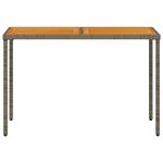 Casa si Gradina - Gradina si terasa - Mobilier exterior - Mese gradina - Masa de gradina, blat lemn acacia, gri, 115x54x74 cm, poliratan - Infinity.ro