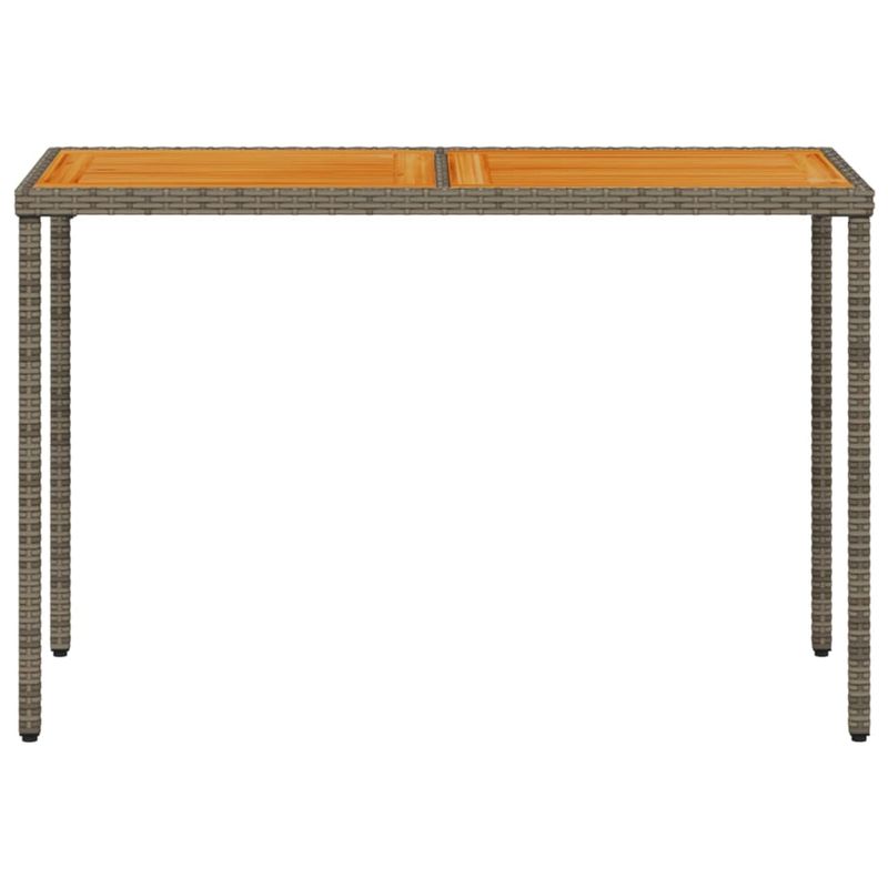 Casa si Gradina - Gradina si terasa - Mobilier exterior - Mese gradina - Masa de gradina, blat lemn acacia, gri, 115x54x74 cm, poliratan - Infinity.ro