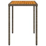 Casa si Gradina - Gradina si terasa - Mobilier exterior - Mese gradina - Masa de gradina, blat lemn acacia, gri, 115x54x74 cm, poliratan - Infinity.ro