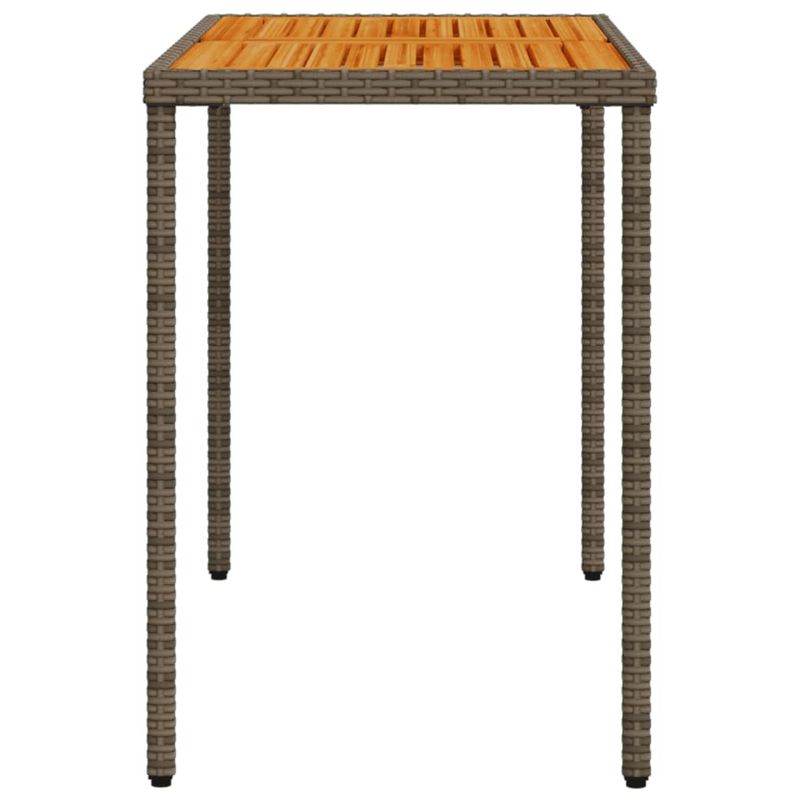 Casa si Gradina - Gradina si terasa - Mobilier exterior - Mese gradina - Masa de gradina, blat lemn acacia, gri, 115x54x74 cm, poliratan - Infinity.ro
