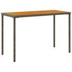 Casa si Gradina - Gradina si terasa - Mobilier exterior - Mese gradina - Masa de gradina, blat lemn acacia, gri, 115x54x74 cm, poliratan - Infinity.ro
