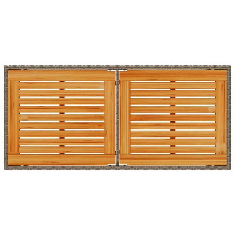 Casa si Gradina - Gradina si terasa - Mobilier exterior - Mese gradina - Masa de gradina, blat lemn acacia, gri, 115x54x74 cm, poliratan - Infinity.ro
