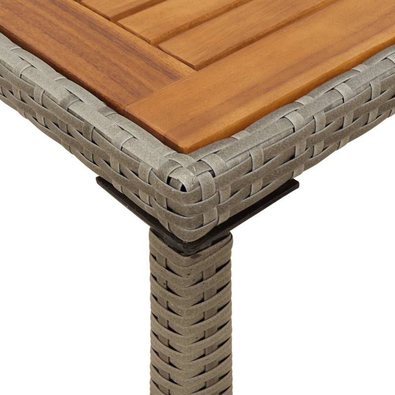 Casa si Gradina - Gradina si terasa - Mobilier exterior - Mese gradina - Masa de gradina, blat lemn acacia, gri, 115x54x74 cm, poliratan - Infinity.ro