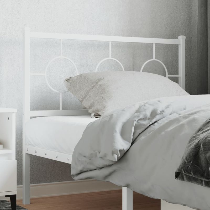 Casa si Gradina - Mobilier - Paturi si accesorii - Accesorii paturi - Tablie de pat metalica, alb, 100 cm - Infinity.ro