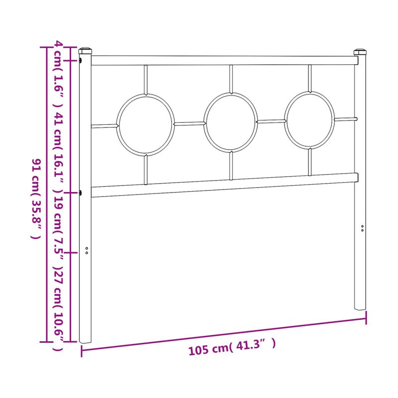 Casa si Gradina - Mobilier - Paturi si accesorii - Accesorii paturi - Tablie de pat metalica, alb, 100 cm - Infinity.ro